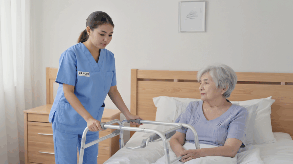 Certified home aide helping senior in Morris County NJ — 24-hour home care assistance.