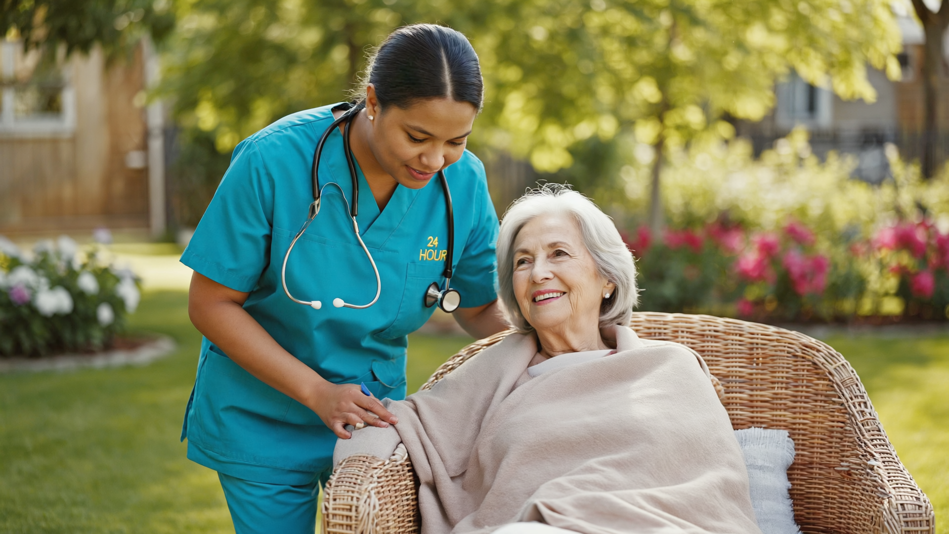 caregiver helping senior woman with daily tasks at home in New Providence NJ