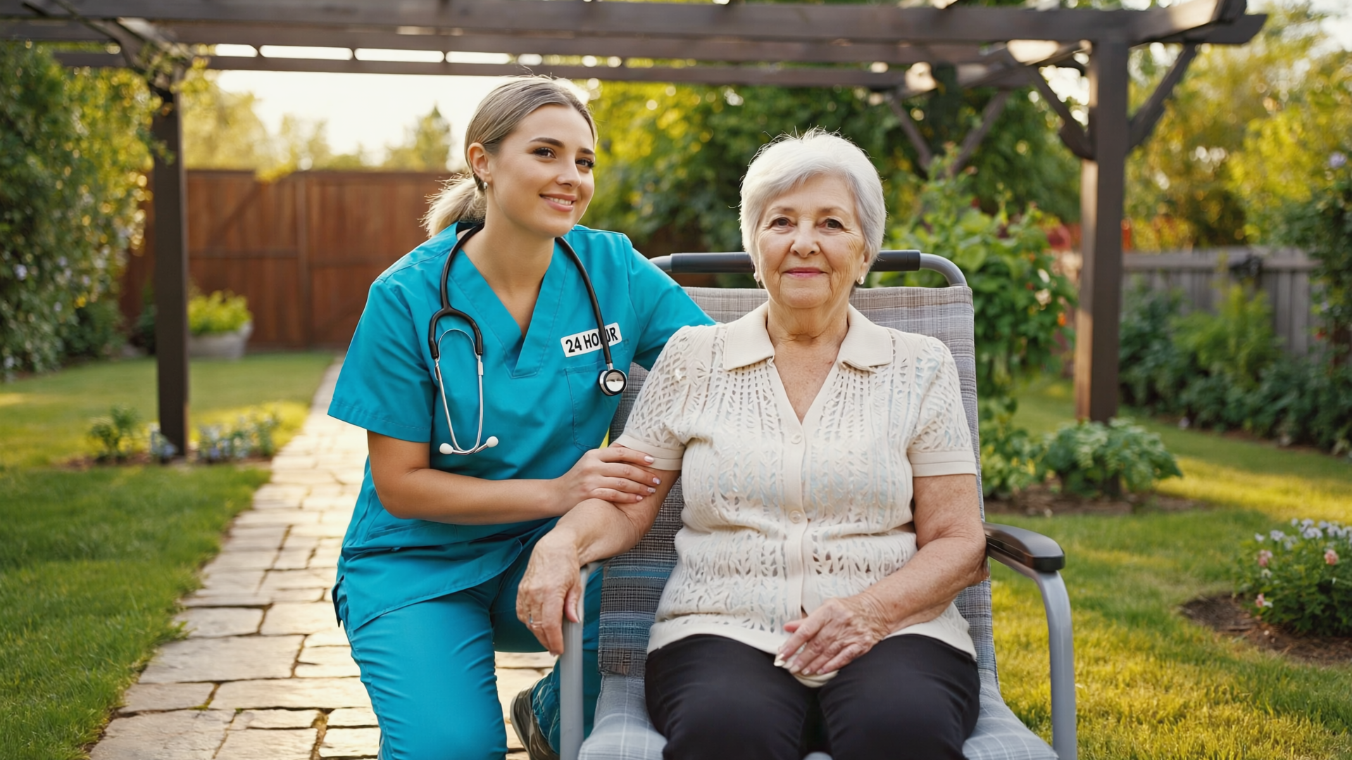 caregiver helping senior woman with daily tasks in Roxbury Township NJ
