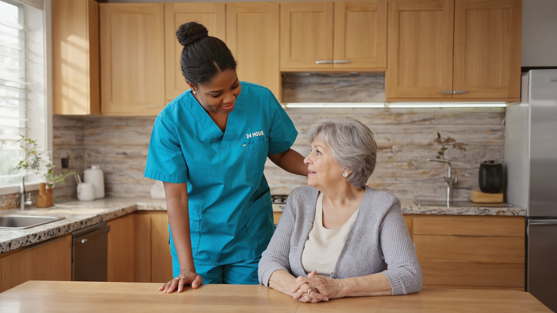 caregiver assisting senior woman with daily tasks in Millington NJ