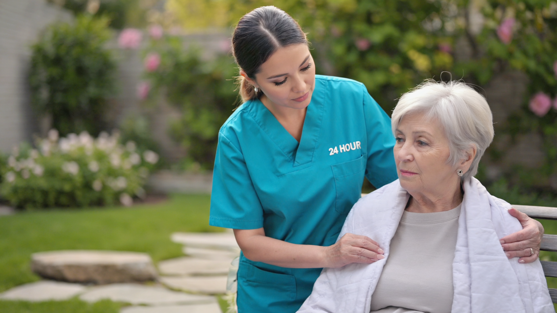 caregiver helping senior woman with daily home tasks in Linden NJ