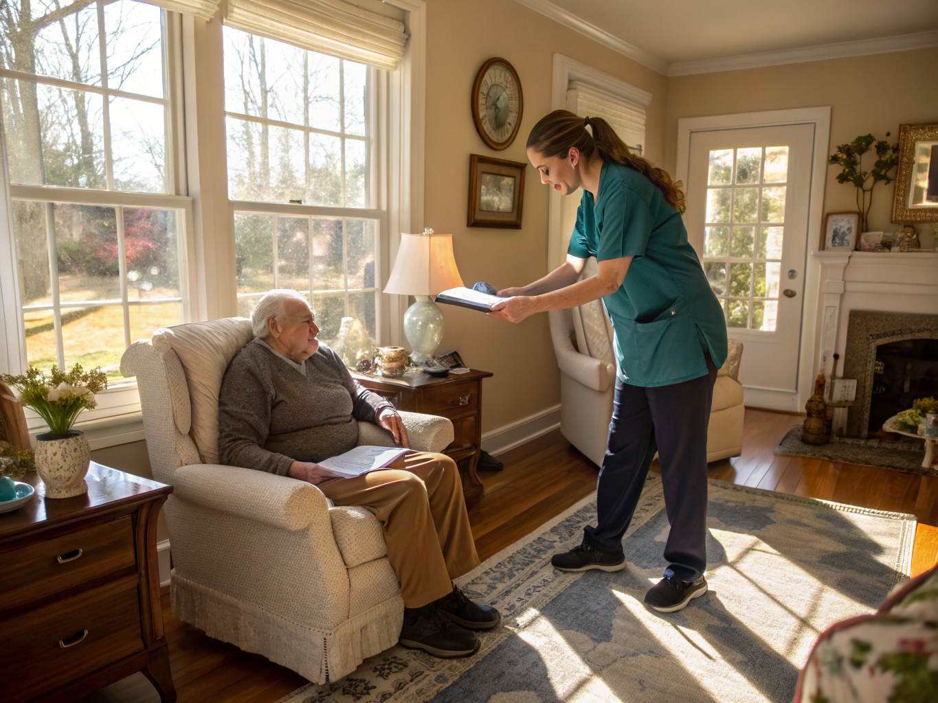 24-hour home care aide with a senior in Morristown NJ Morris County