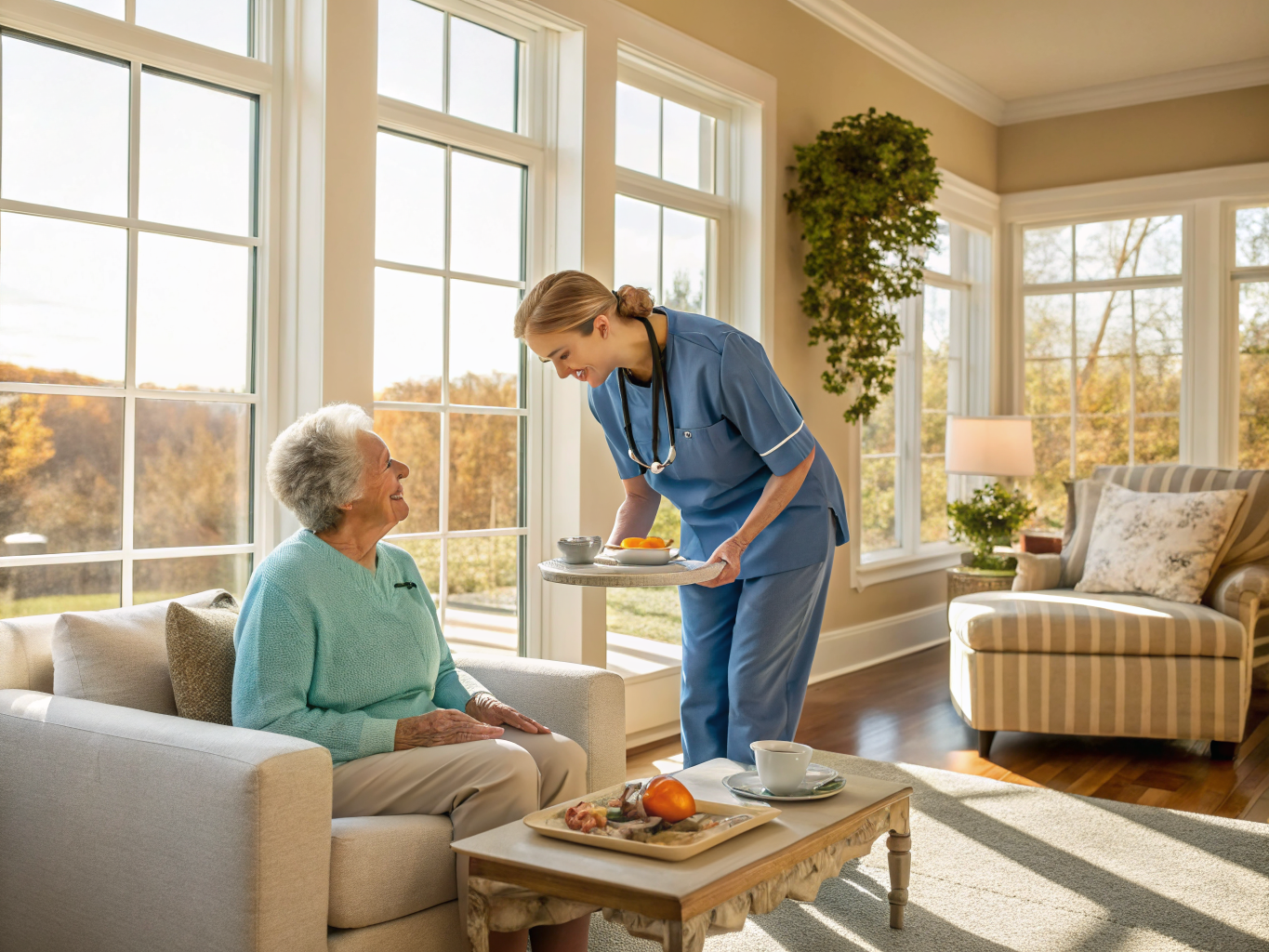 Licensed home health aide providing 24-hour care to a senior in New Jersey