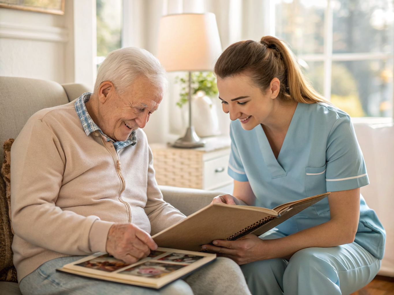 Alzheimer's care aide with a senior in Edison NJ Middlesex County