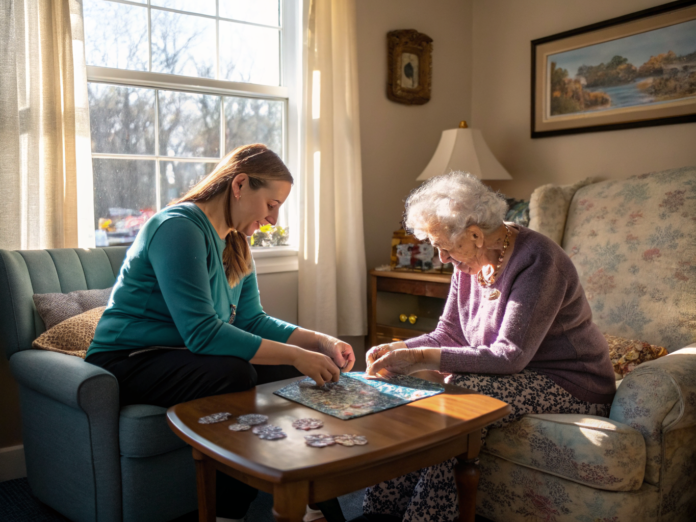 Alzheimer's Care aide with a senior in Hamilton Township NJ Mercer County