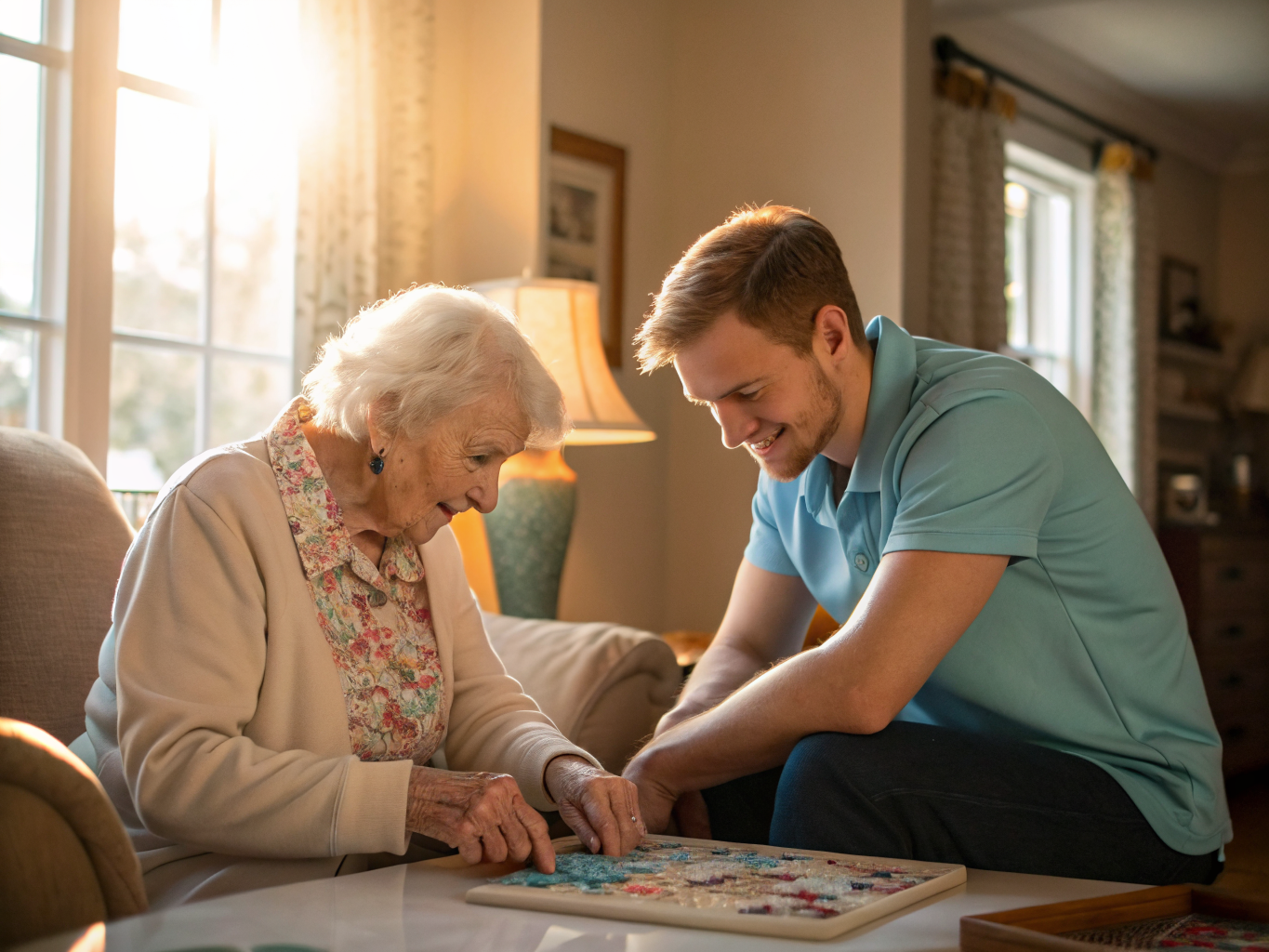 Alzheimer's care aide with a senior in Livingston NJ Essex County