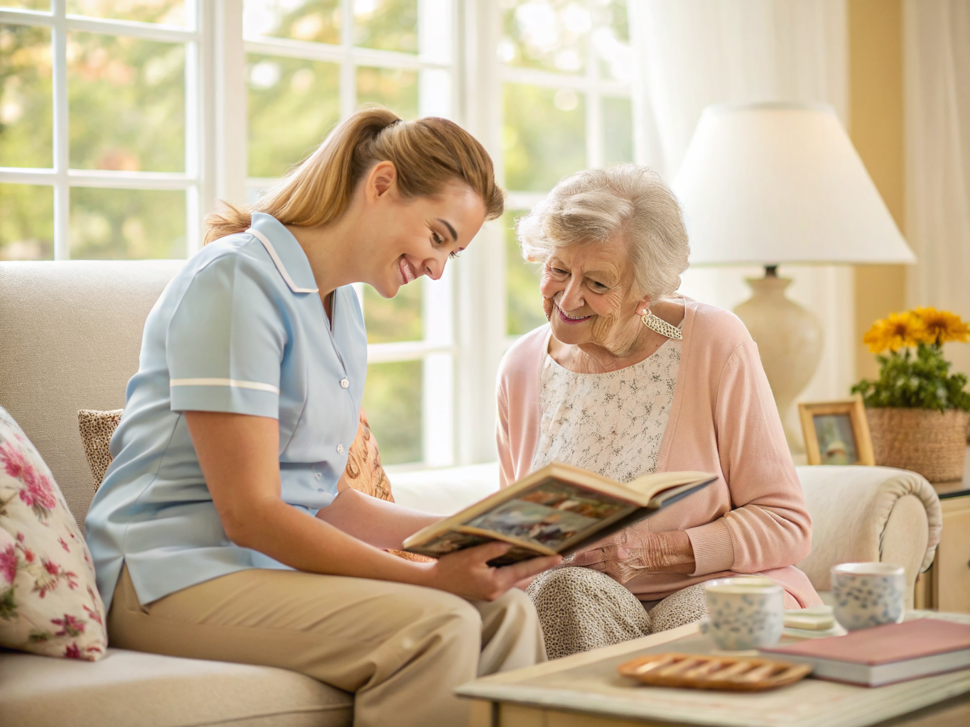 Alzheimer's care aide assisting a senior in Middletown NJ Monmouth County