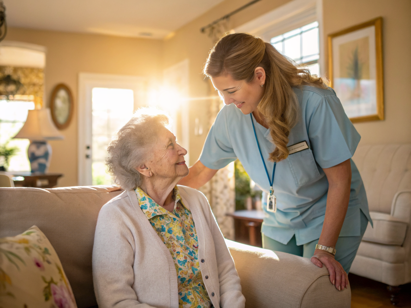 Alzheimer's care aide assisting a senior in Toms River NJ Ocean County