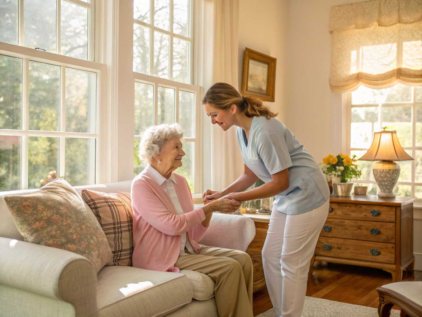 Arthritis Care aide with a senior in Morristown NJ Morris County