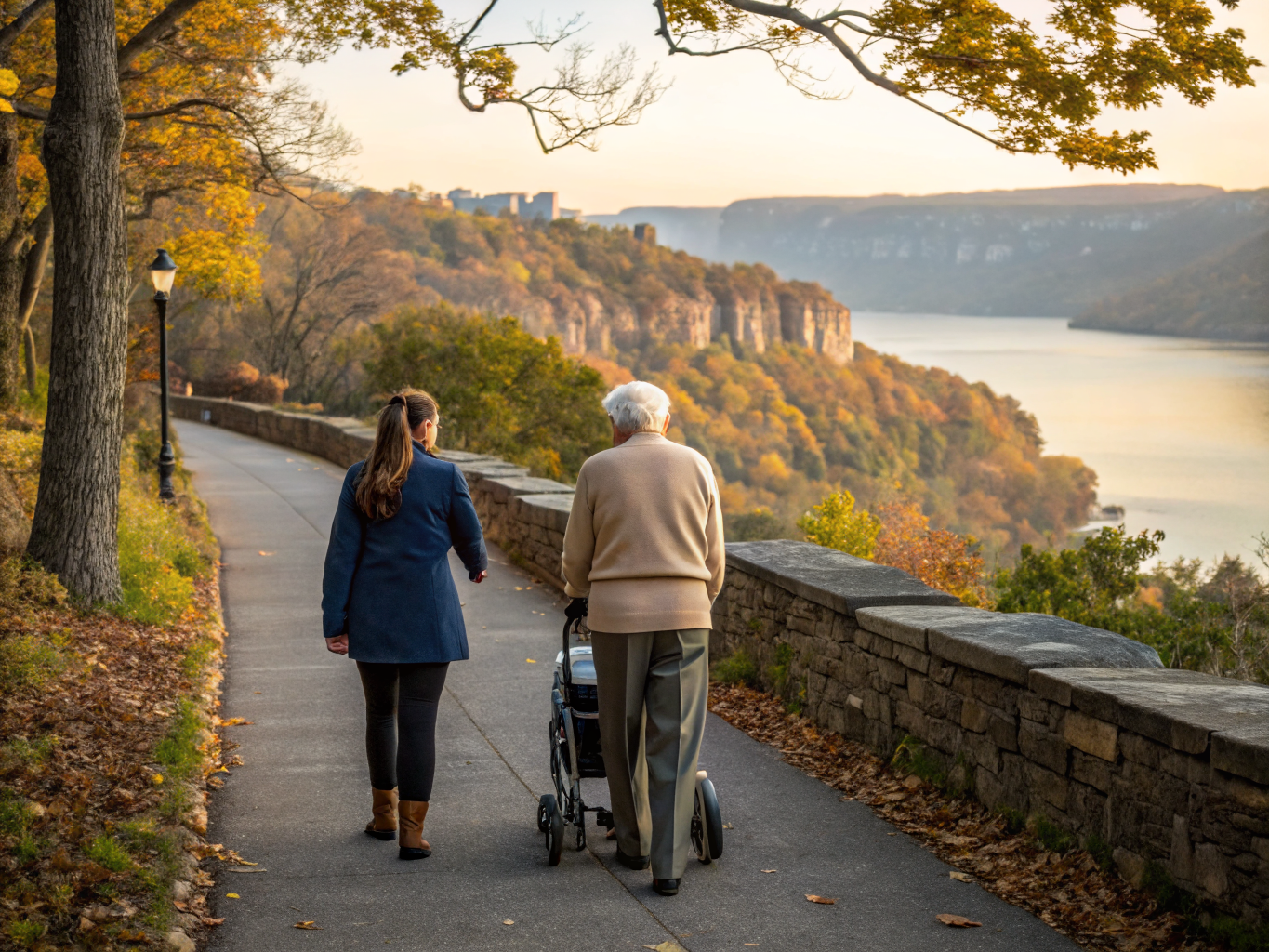 Home health aide providing care at Alpine Senior Housing in Alpine Bergen County NJ