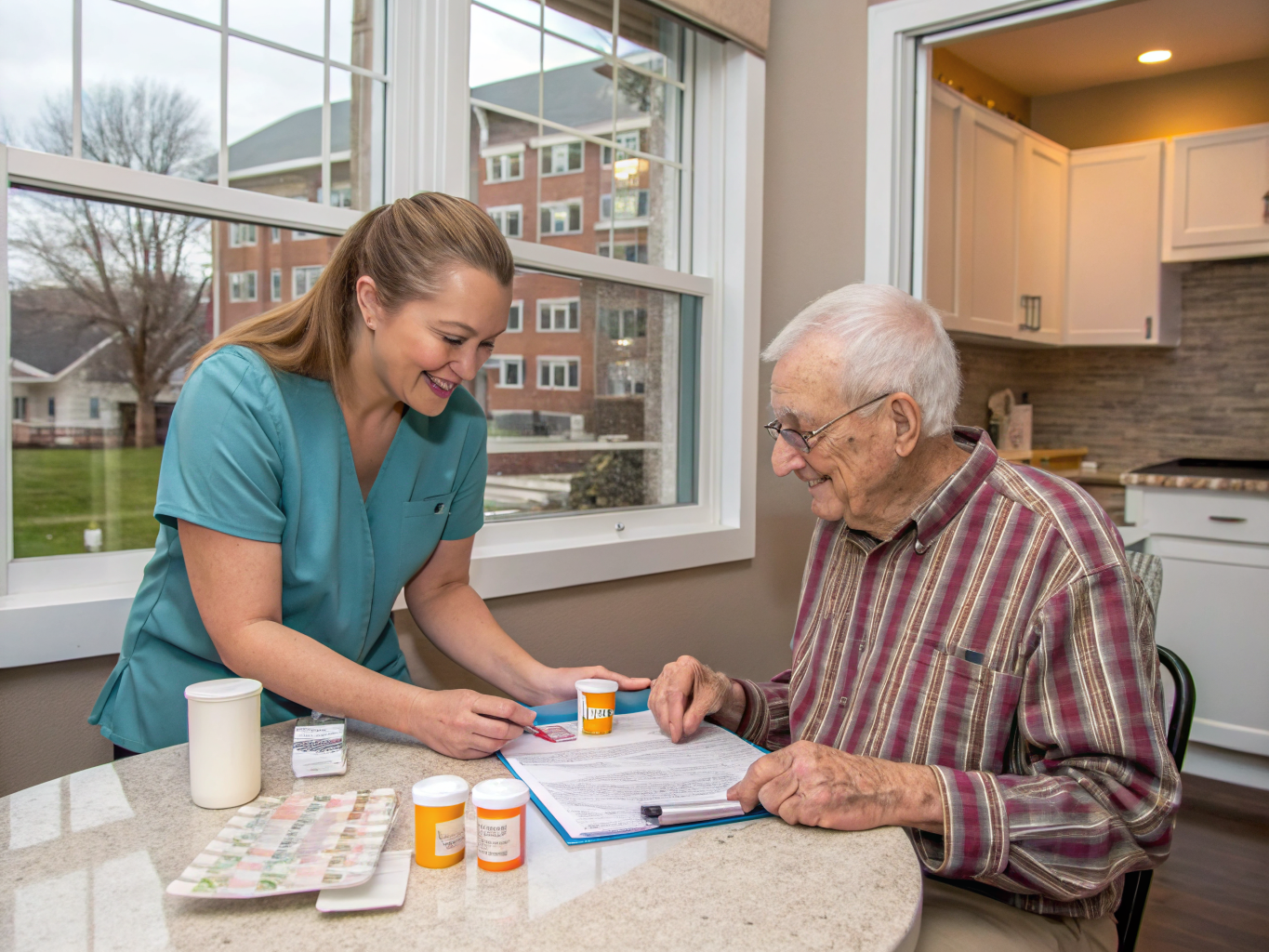 Home health aide providing care at Bergen County Housing Authority Senior Complexes in Hackensack Bergen County NJ