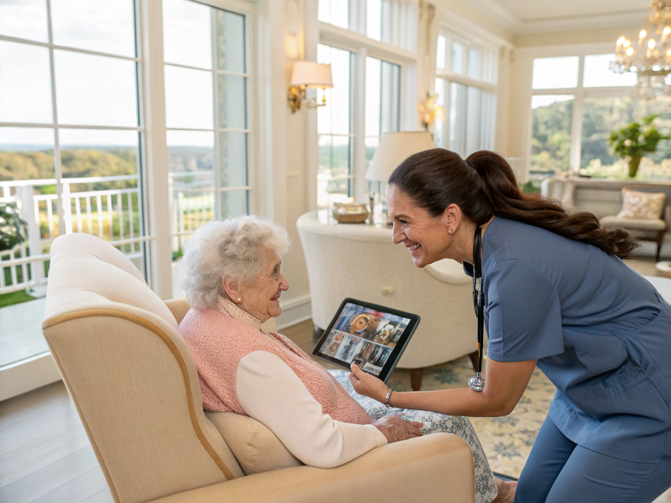 Home health aide providing care at Brightview Tenafly in Tenafly Bergen County NJ