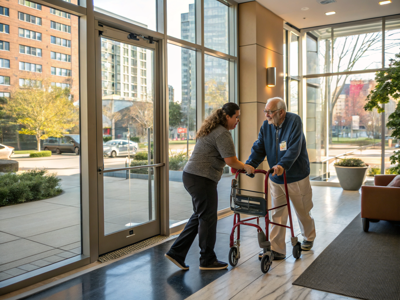 Home health aide providing care at Hackensack Senior Housing in Hackensack Bergen County NJ