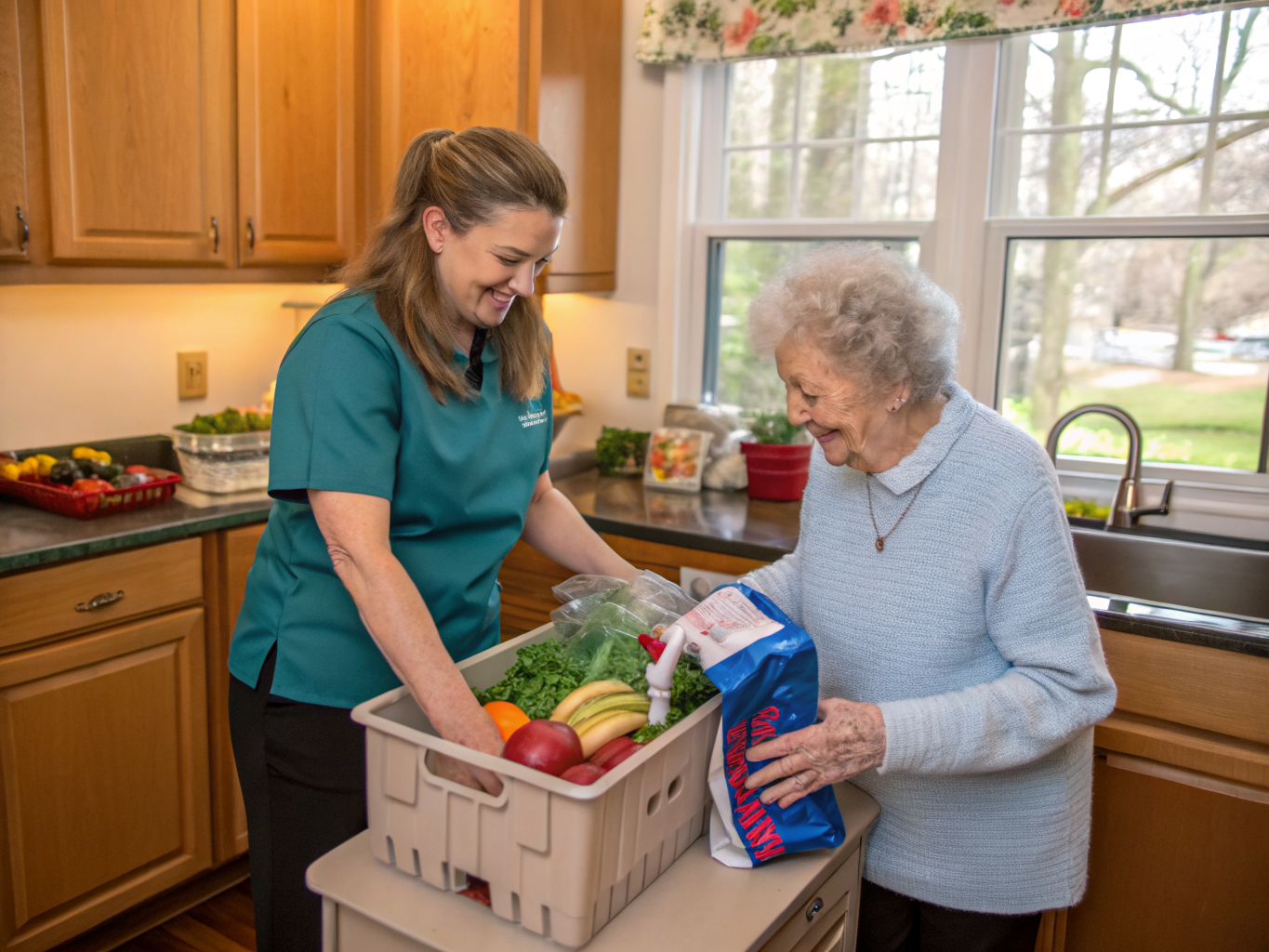 Home health aide providing care at Maywood/Lodi Senior Housing in Maywood Bergen County NJ