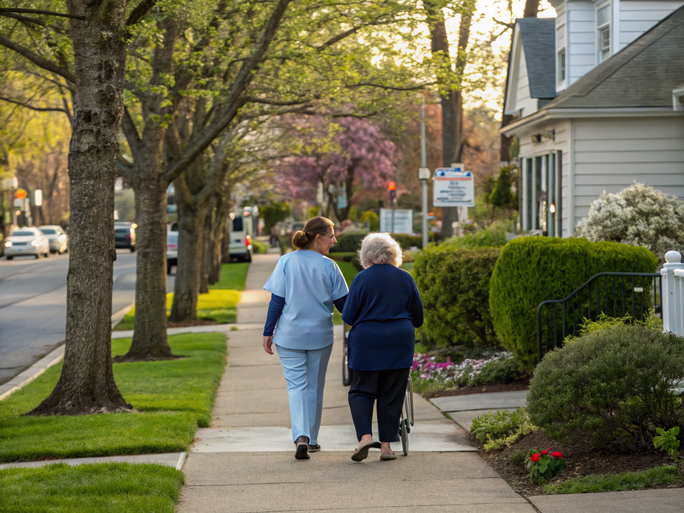 Home health aide providing care at Oradell Senior Housing in Oradell Bergen County NJ