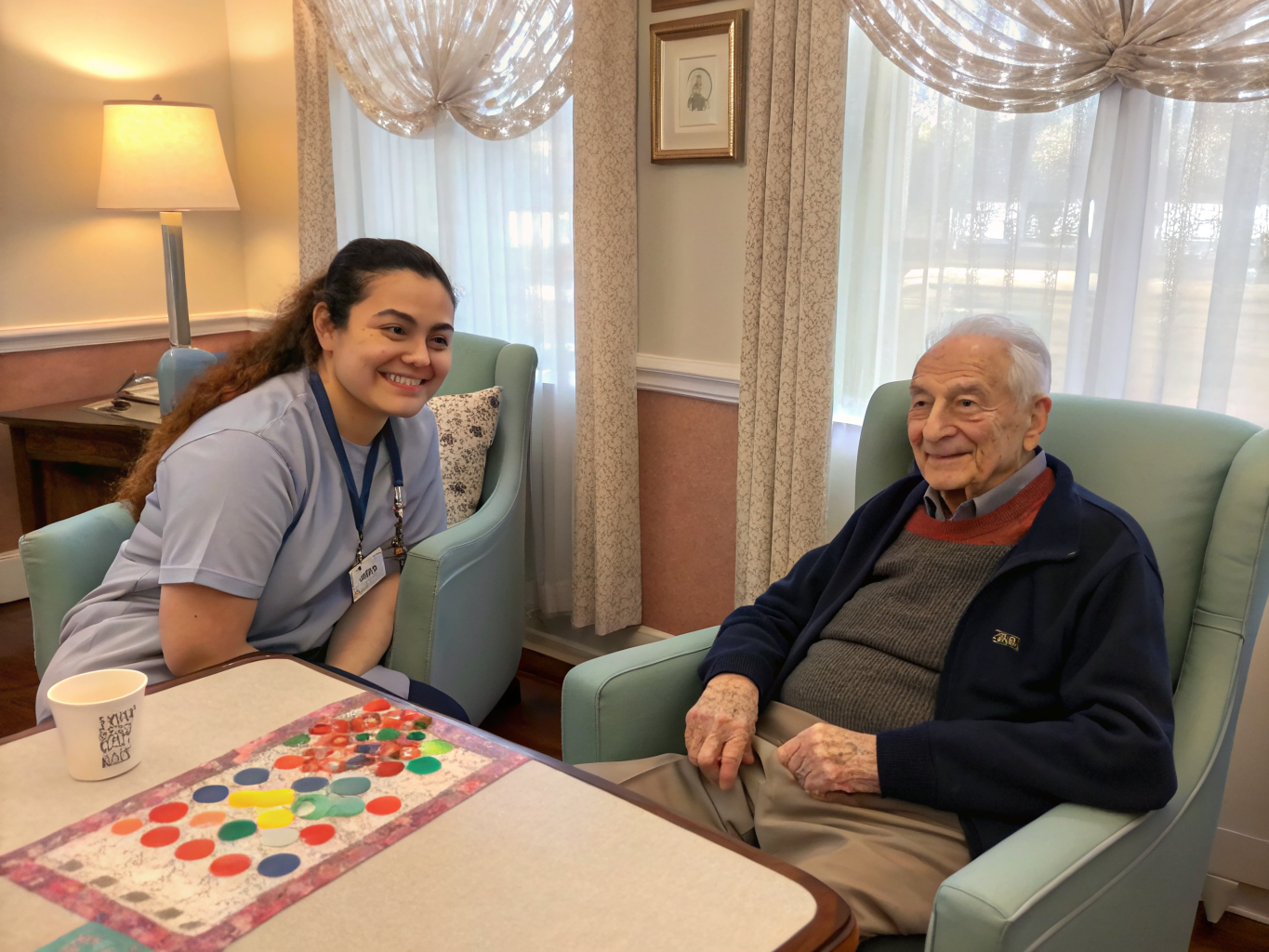 Home health aide providing care at The Pointe at Teaneck in Teaneck Bergen County NJ