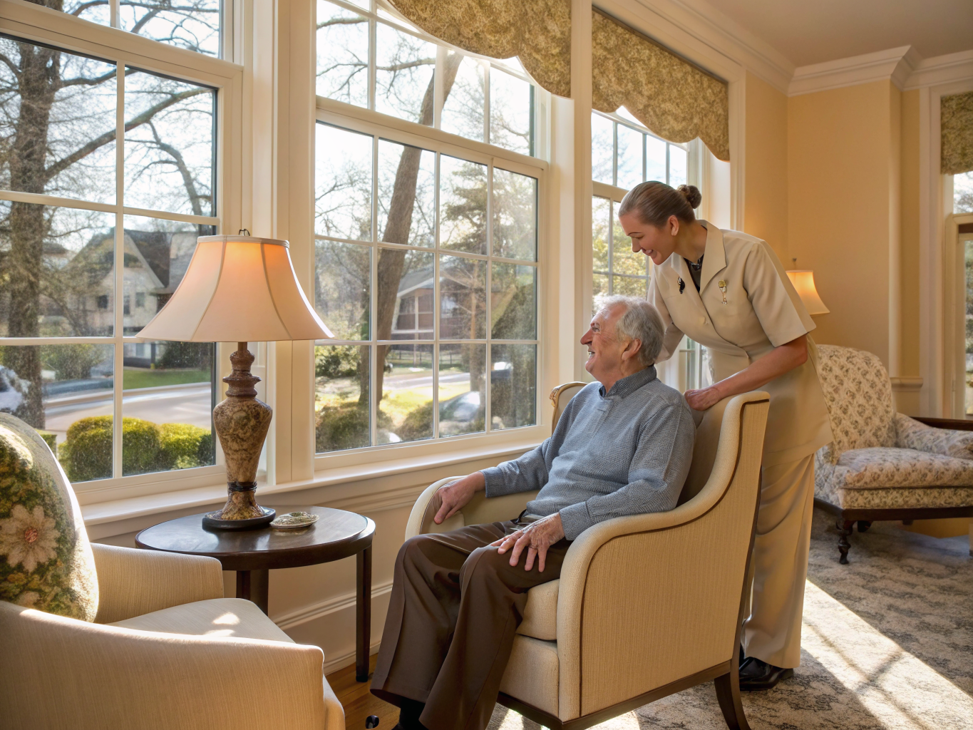 Home health aide providing care at Ridgewood Center in Ridgewood Bergen County NJ