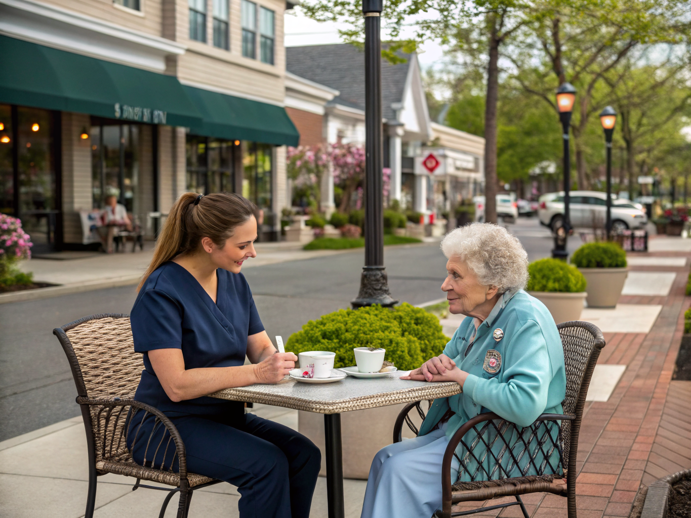 Home health aide providing care at Tenafly Senior Center Area Housing in Tenafly Bergen County NJ