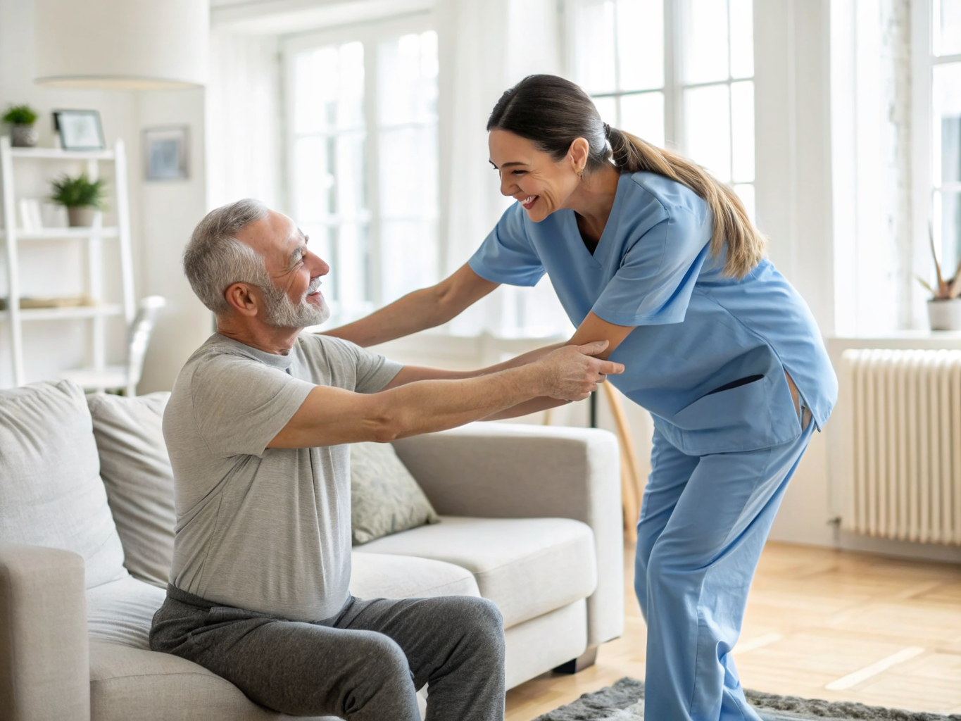 Cancer recovery care aide with a patient in Edison NJ Middlesex County