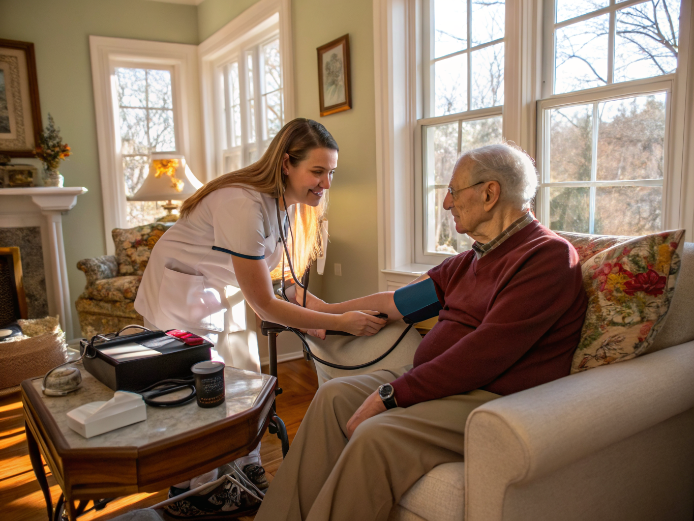 Cardiac care aide with a senior in Morristown NJ Morris County