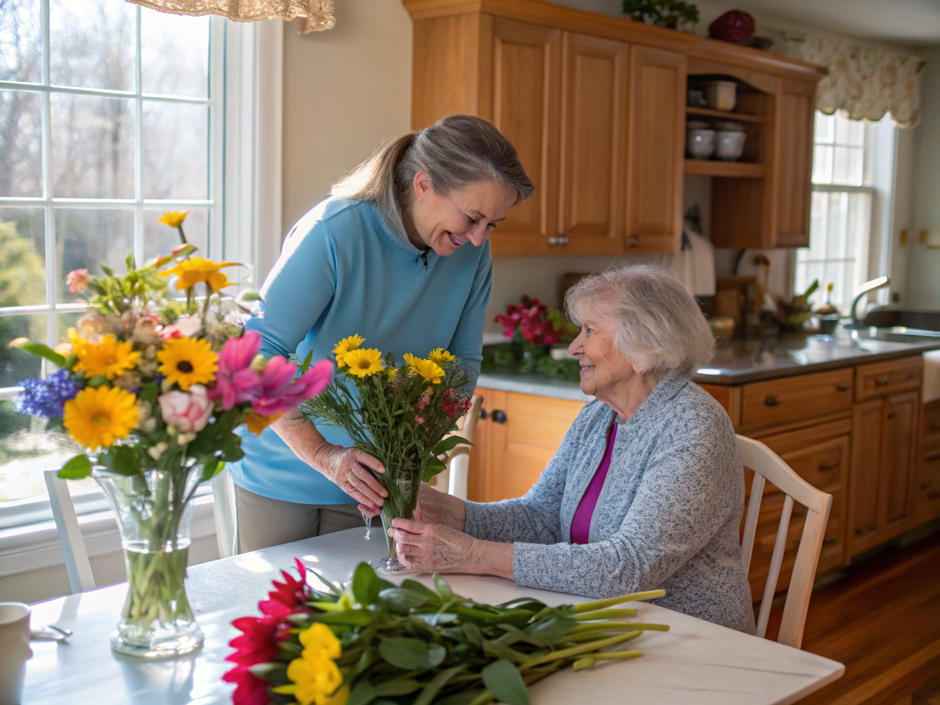 Companion caregiver with a senior resident in Bridgewater NJ Somerset County