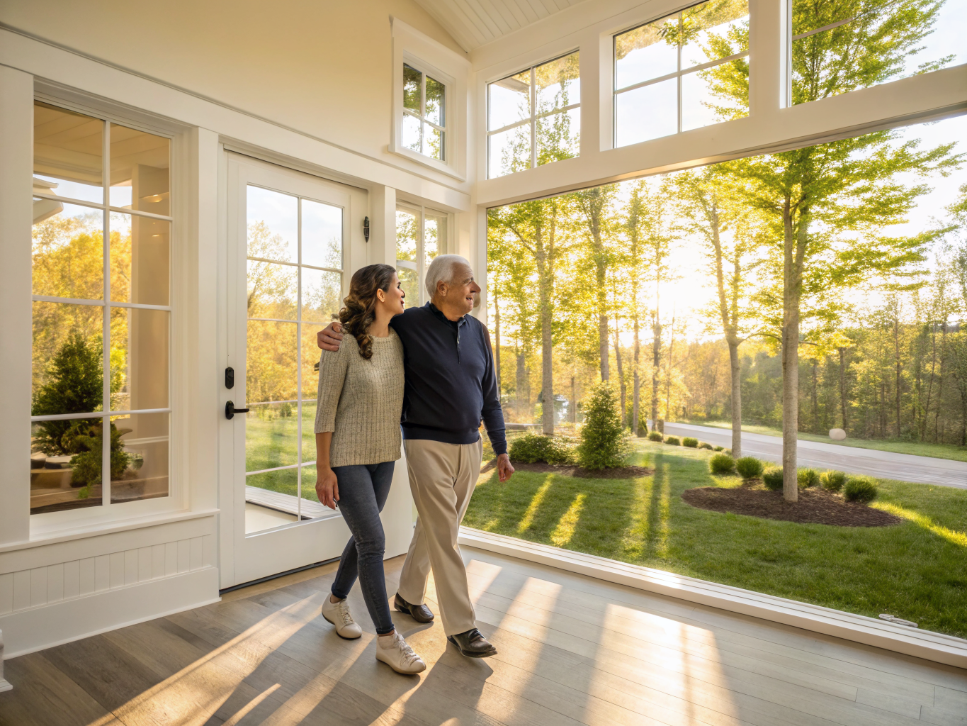 Companion care services New Jersey — caregiver walking with senior outdoors