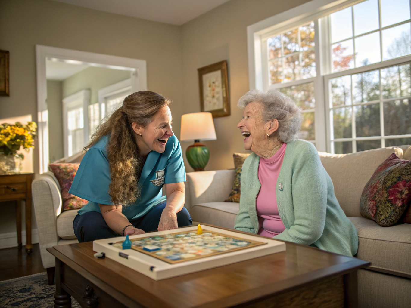 Companion caregiver with a senior resident in Toms River NJ Ocean County