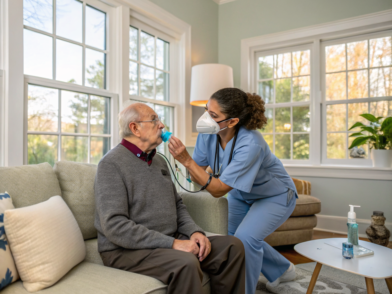 COPD care aide assisting a senior in Bridgewater NJ Somerset County