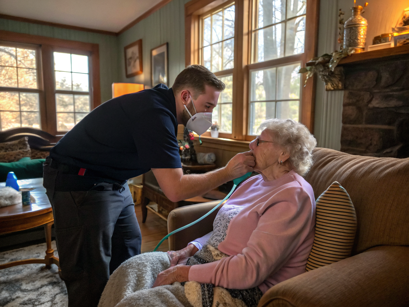 COPD care aide assisting a senior in Flemington NJ Hunterdon County