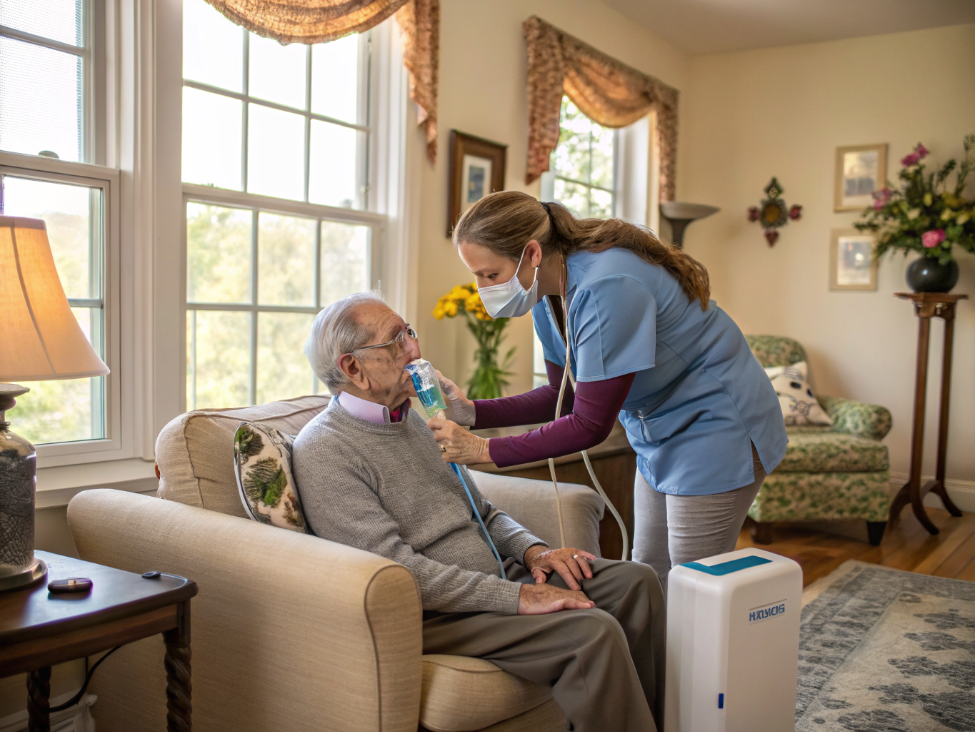 COPD care aide assisting a senior in Wayne NJ Passaic County