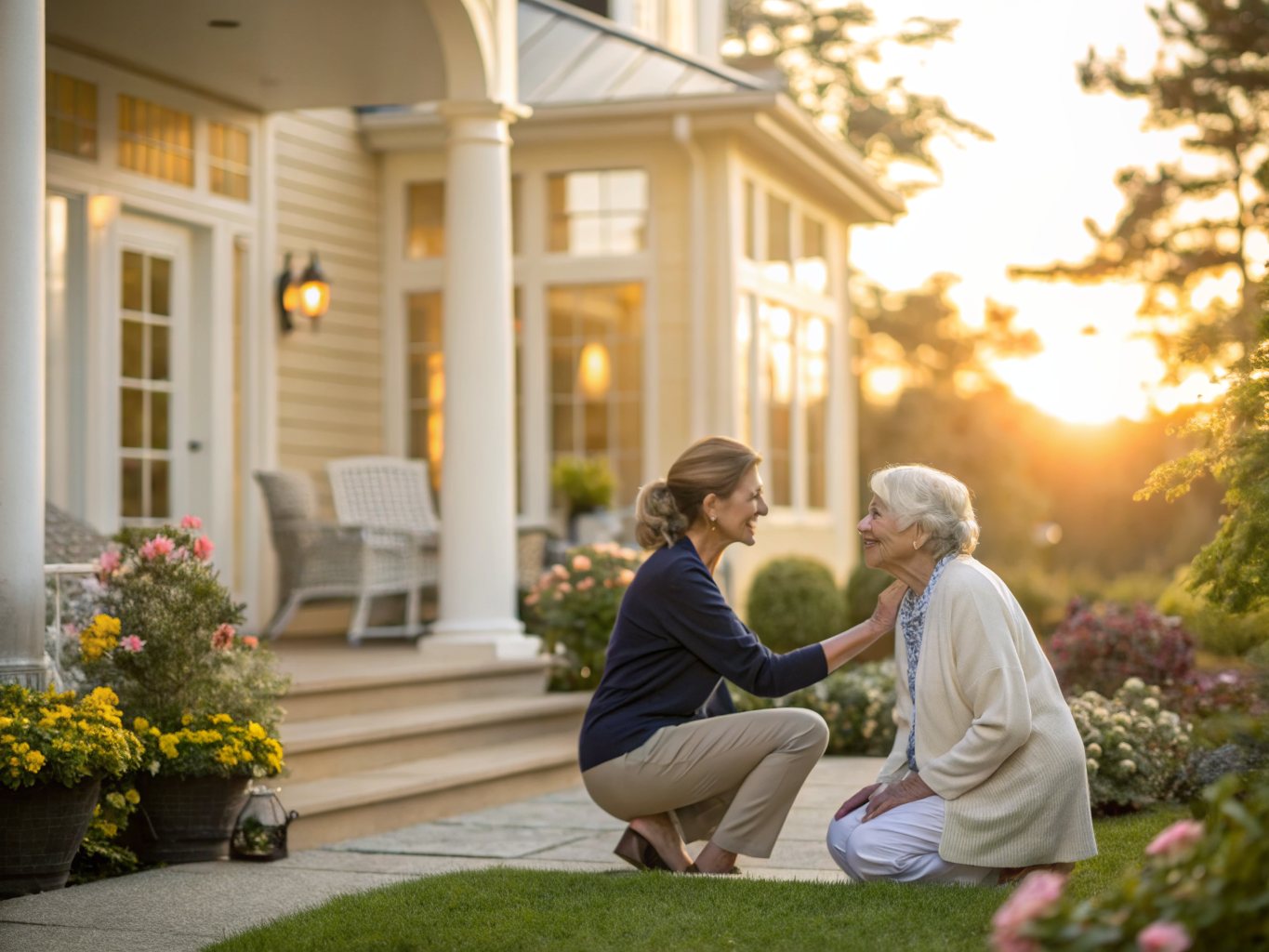 Dementia care at home NJ — compassionate caregiver providing comfort and connection