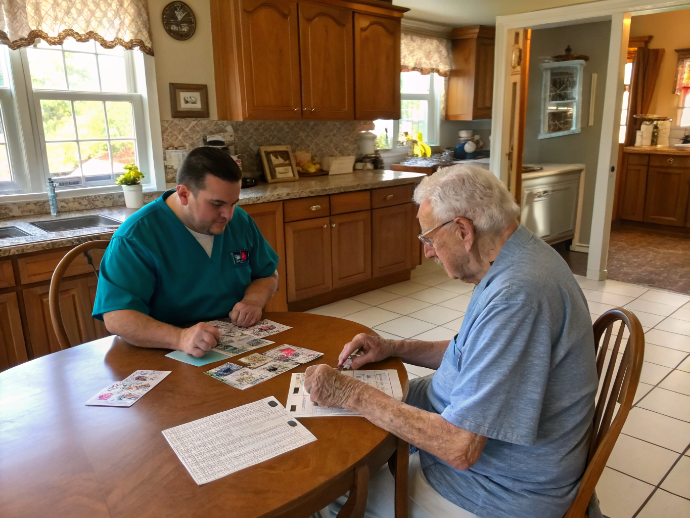 Dementia care aide assisting a senior in Brick NJ Ocean County
