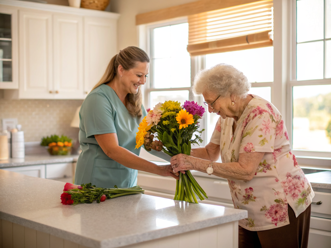 Dementia care aide assisting a senior in Manchester/Whiting NJ Ocean County