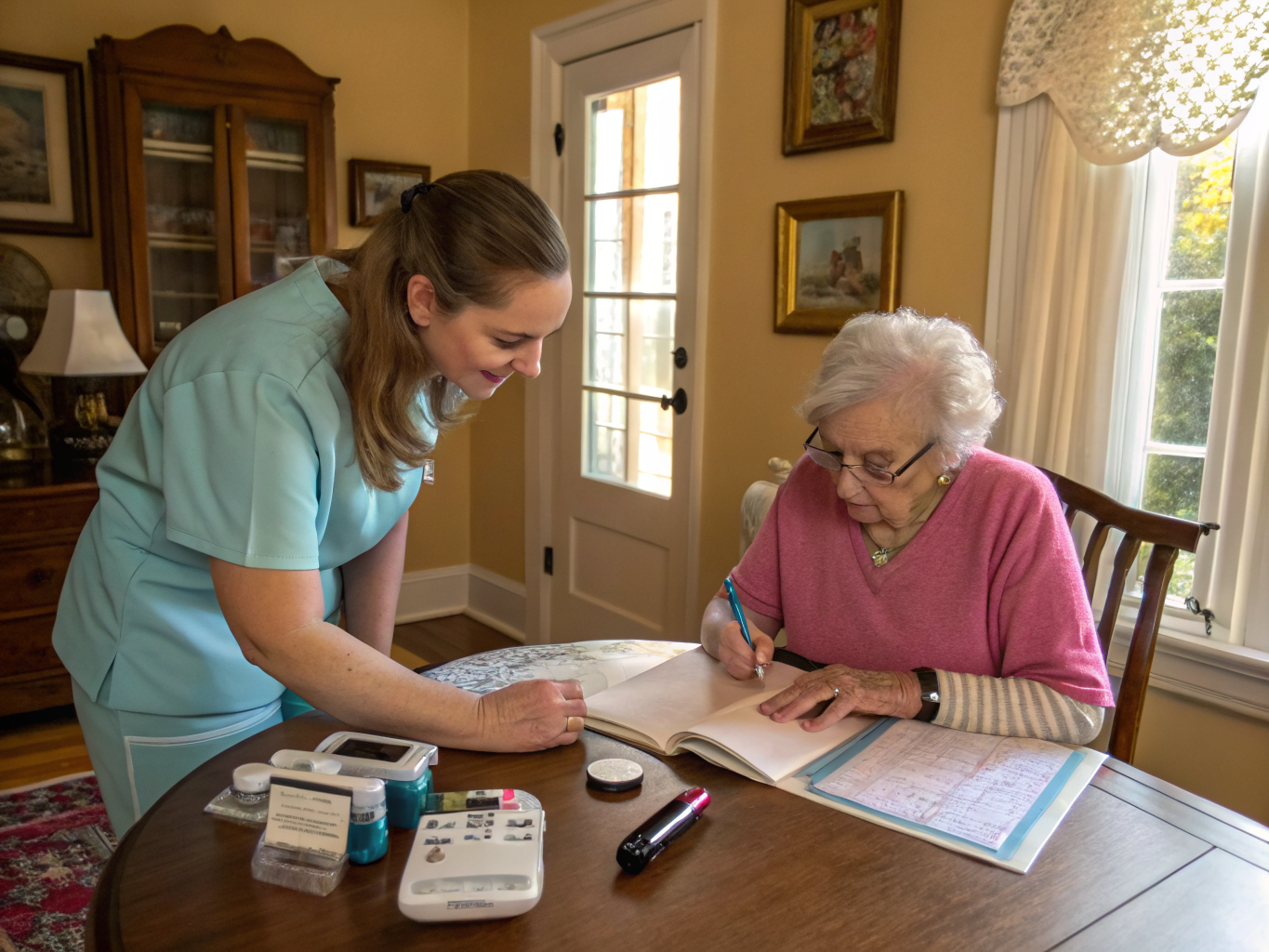 Diabetic care aide with a senior in Morristown NJ Morris County