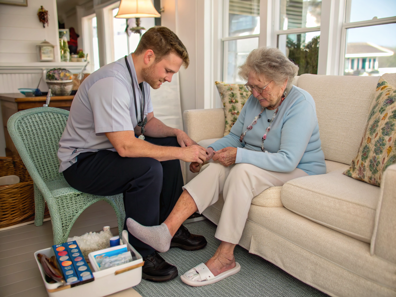 Diabetic care aide with a senior in Toms River NJ Ocean County