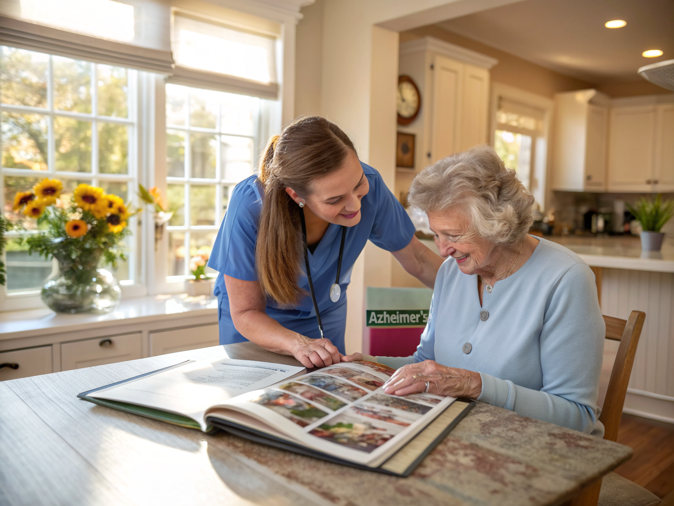 Alzheimer's home care near Daughters of Israel West Orange NJ — photo album memory therapy