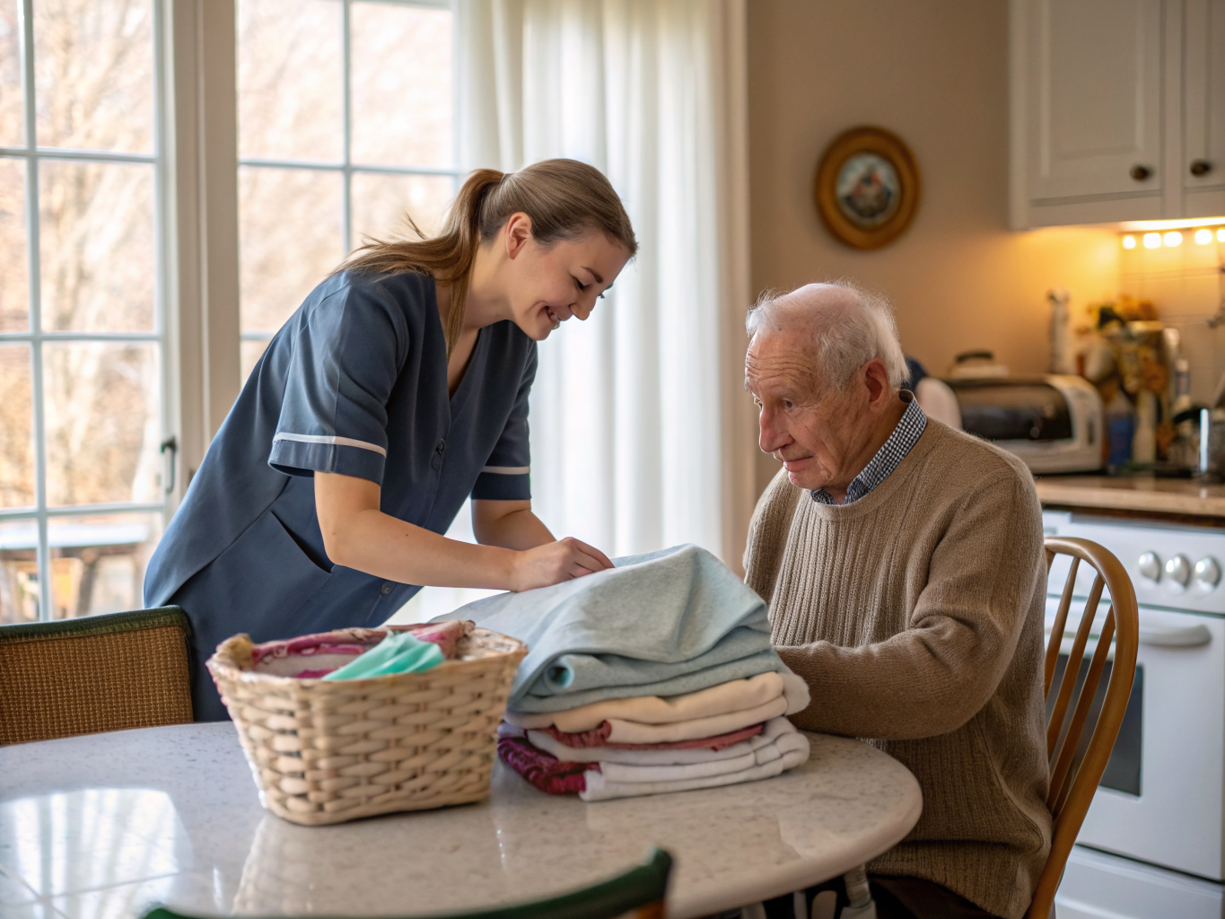 Alzheimer's therapeutic activity near Daughters of Israel West Orange NJ — laundry folding engagement