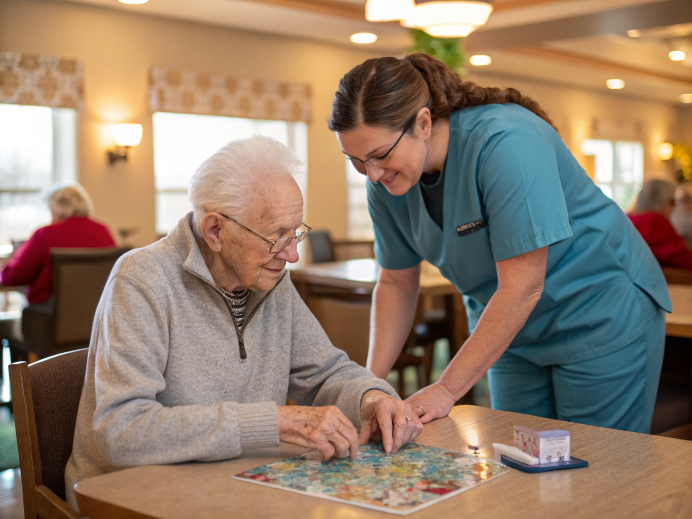 Home health aide providing care at Brandywine Living at Livingston in Livingston Essex County NJ
