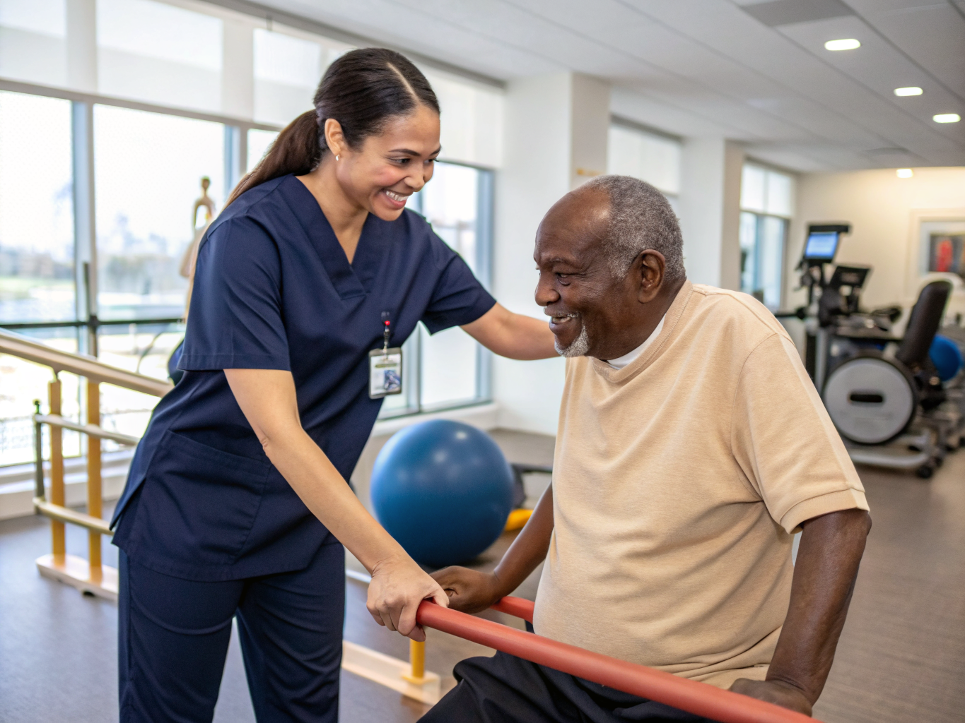 Home health aide providing care at Brookhaven Health Care Center in East Orange Essex County NJ