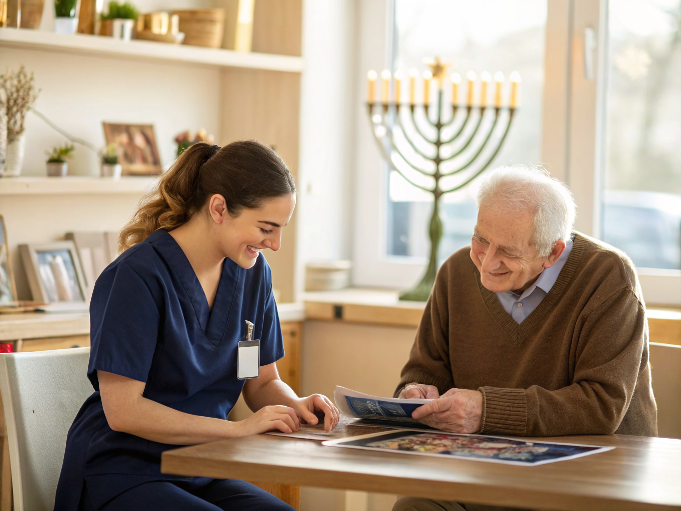 Home health aide providing care at JCC MetroWest Memory Center in West Orange Essex County NJ