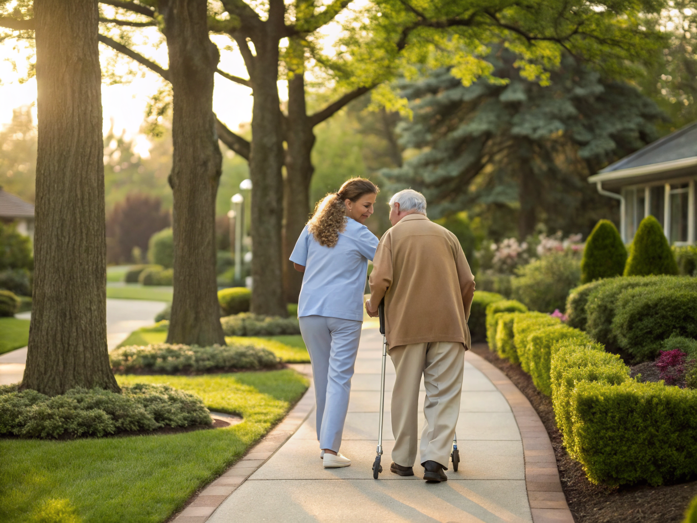 Home health aide providing care at Lutheran Social Ministries at Crane's Mill in West Caldwell Essex County NJ