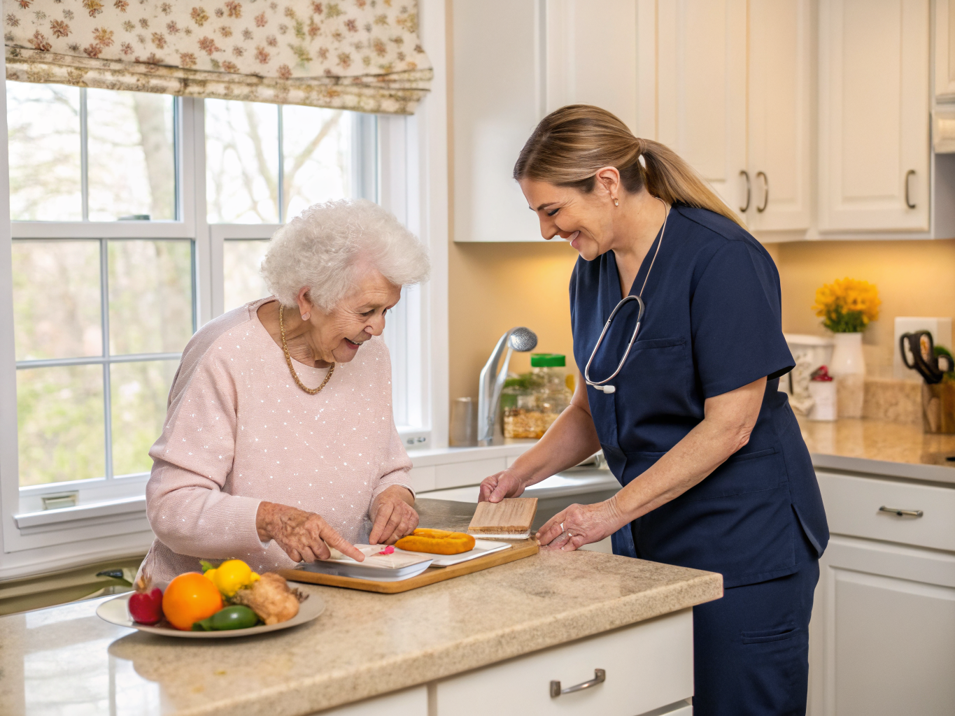 Home health aide providing care at South Orange B'nai B'rith Federation House in South Orange Essex County NJ