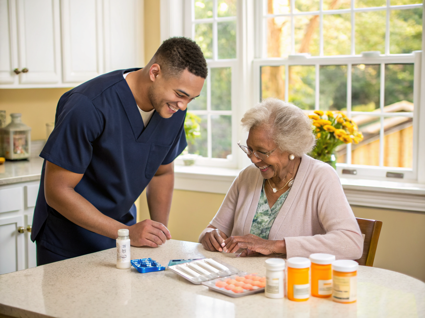 Home health aide providing care at South Orange Senior Housing in South Orange Essex County NJ