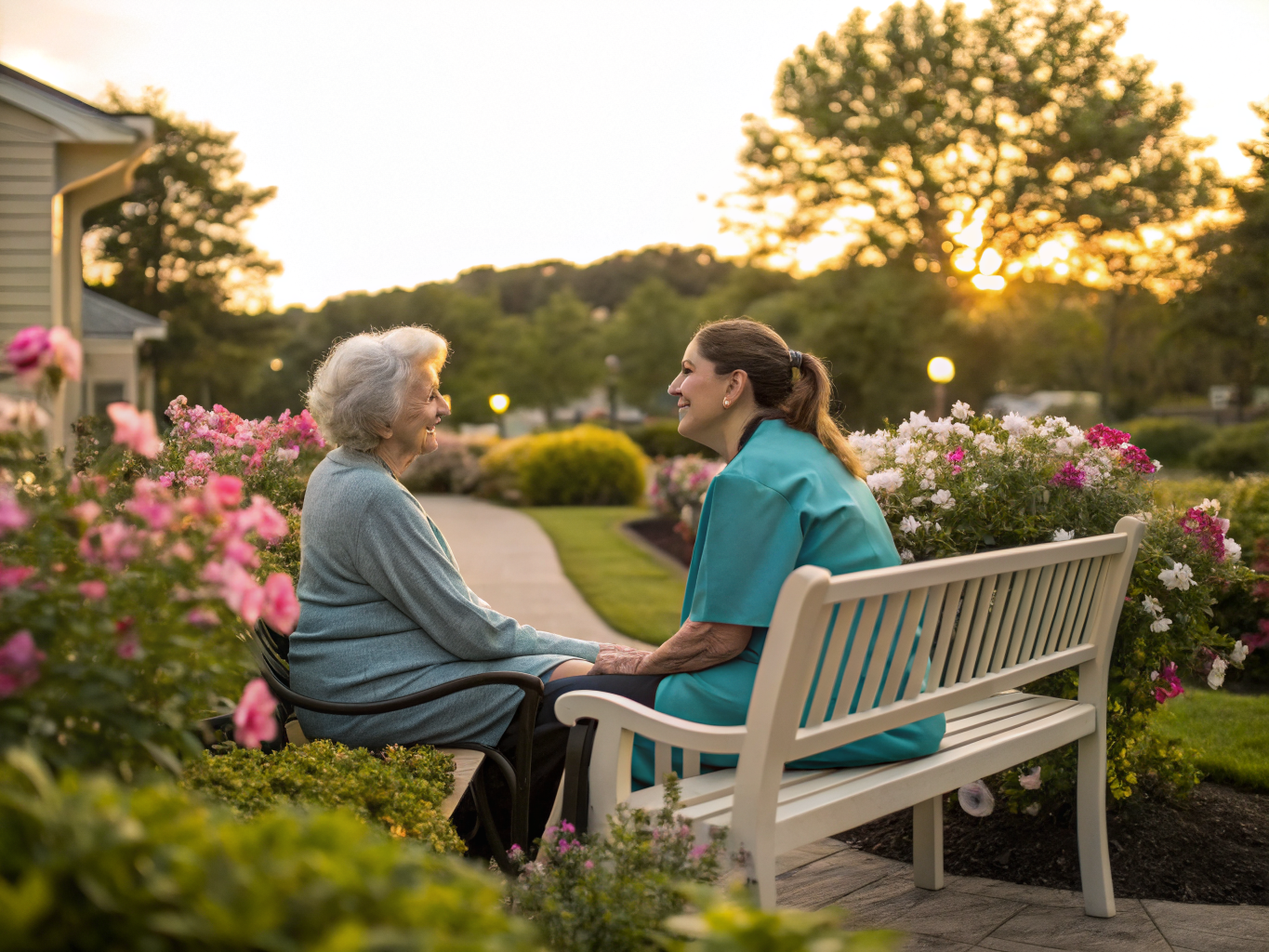 Home health aide providing care at St. Catherine of Siena in Caldwell Essex County NJ