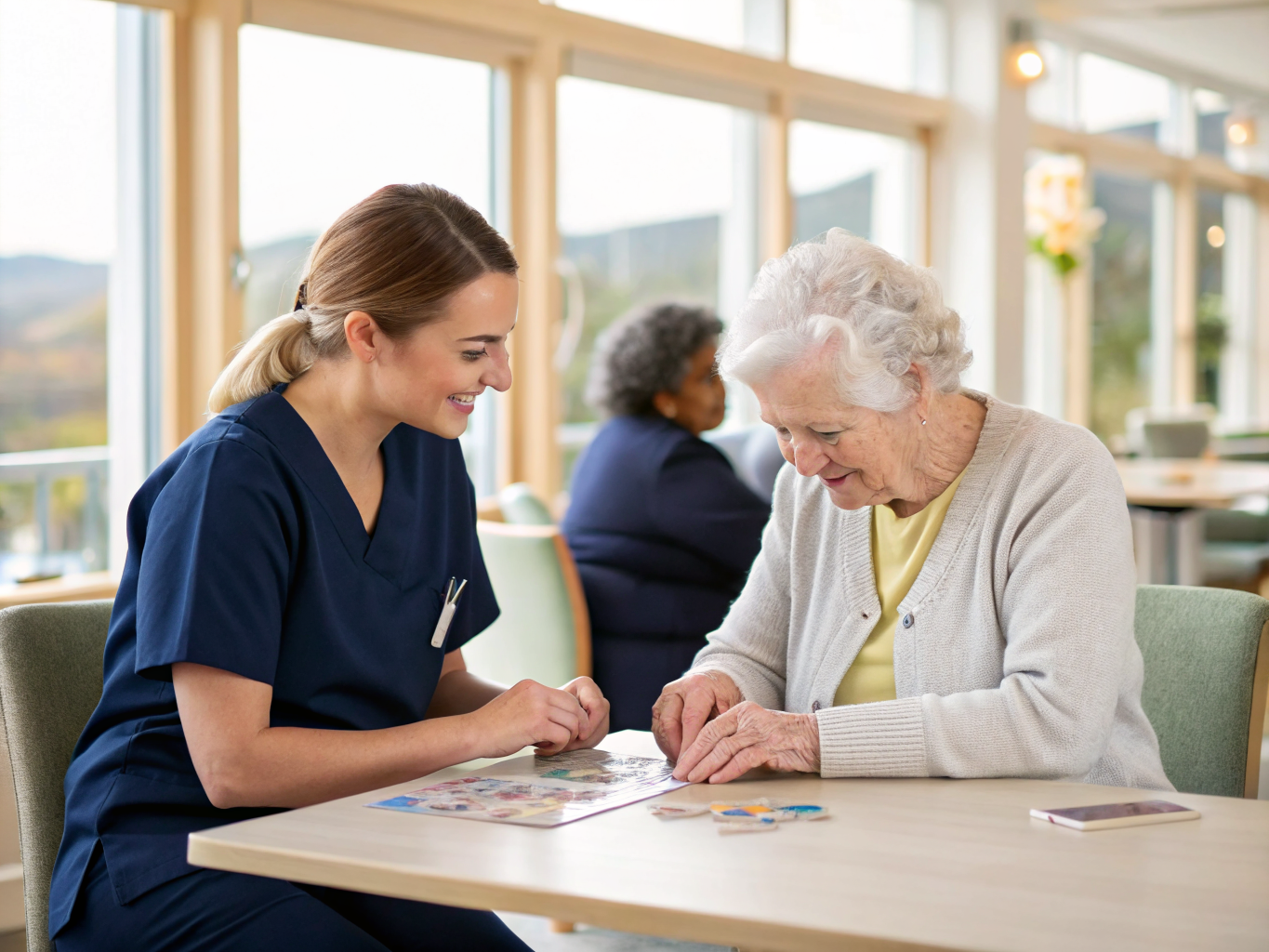 Home health aide providing care at West Caldwell Care Center in West Caldwell Essex County NJ