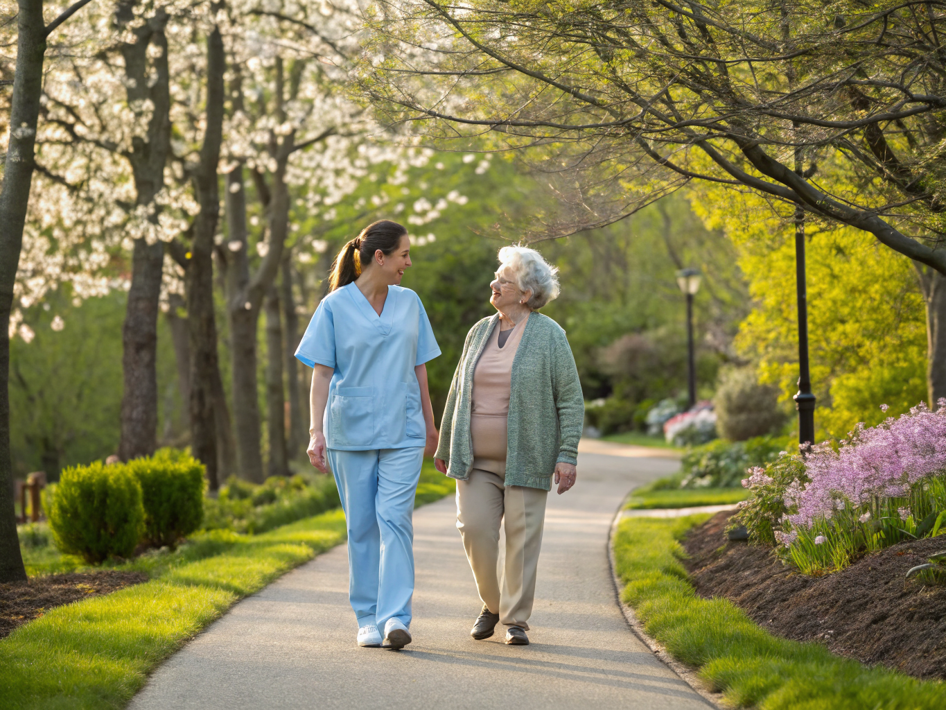 Home health aide providing care at Winchester Gardens in Maplewood Essex County NJ