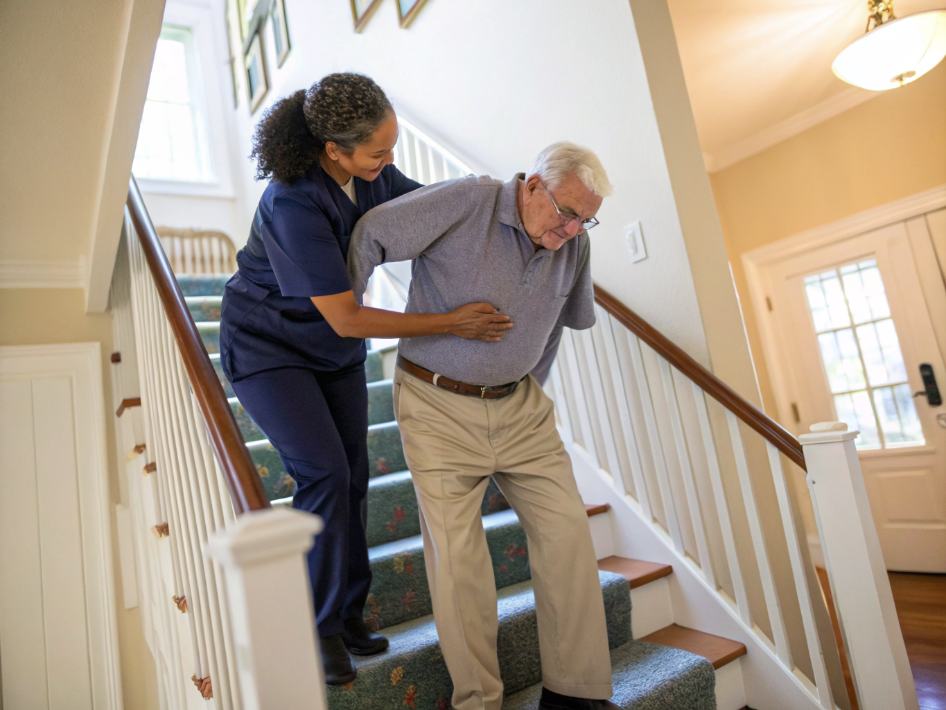 Fall prevention care aide with a senior in Wayne NJ Passaic County