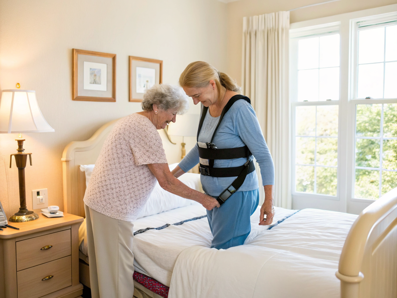 24-hour caregiver safe transfer near Hackensack University Medical Center NJ — bed-to-standing assist