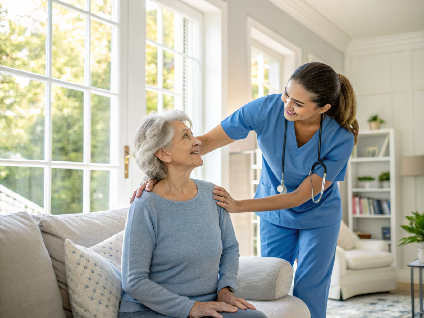 24-hour care near Hackensack Meridian Health NJ — morning shoulder stretch exercise