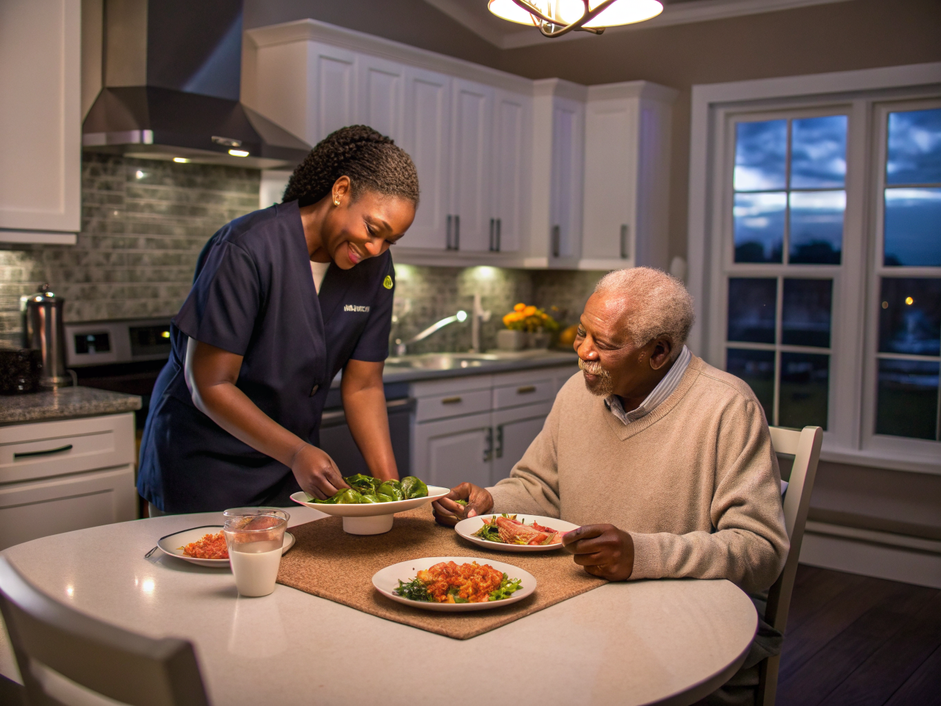 Residential caregiver near Hackensack Meridian Health NJ — evening dinner preparation